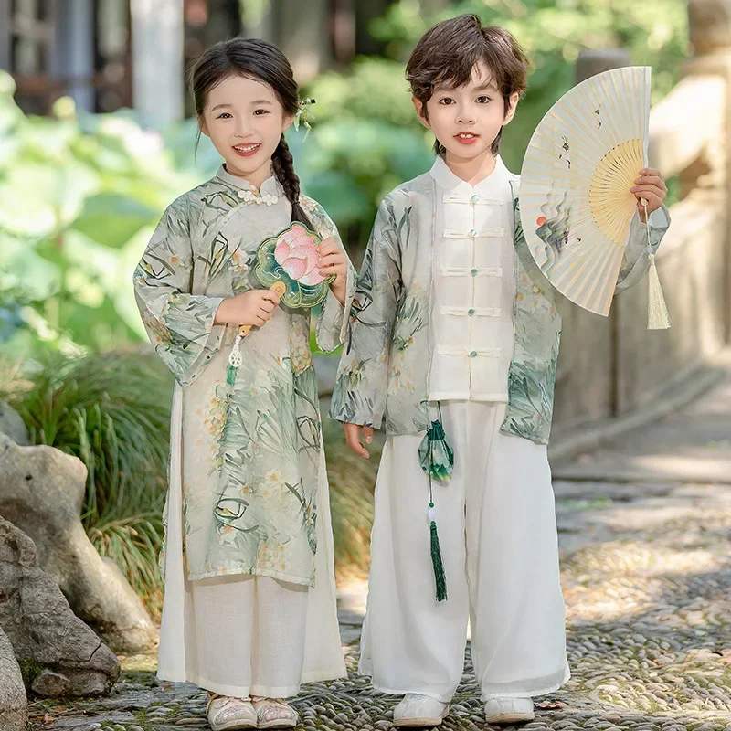 Осенний стиль Hanfu для мальчиков, детский китайский костюм, костюм Тан, одежда для выступлений, традиционная китайская модная одежда для малышей 
Осенний стиль Hanfu для мальчиков, детский китайский костюм, костюм Тан, одежда для выступлений, традиционная китайская модная одежда для малышей