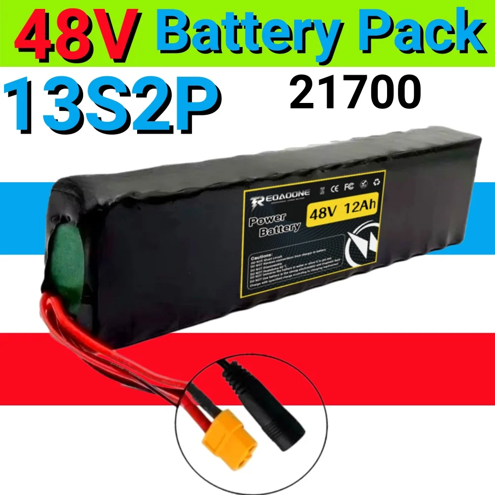13S2P 21700 48V 12Ah High Capacity Li-ion Battery Pack Built-in BMS for 500W Bike Motorcycle Vehicle DIY.
13S2P 21700 48V 12Ah High Capacity Li-ion Battery Pack Built-in BMS for 500W Bike Motorcycle Vehicle DIY.