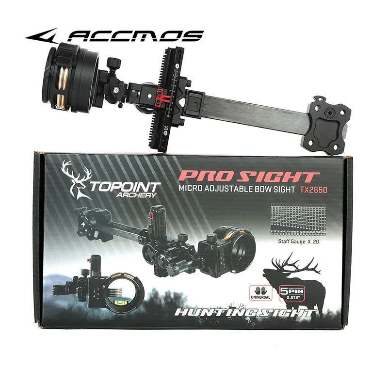 TX2650 Archery Compound Bow Sight 5 Pin Sight 0.019" Fiber Optic Micro Adjustable Left/Right Hand Compound Bow Shooting Hunting
TX2650 Archery Compound Bow Sight 5 Pin Sight 0.019" Fiber Optic Micro Adjustable Left/Right Hand Compound Bow Shooting Hunting