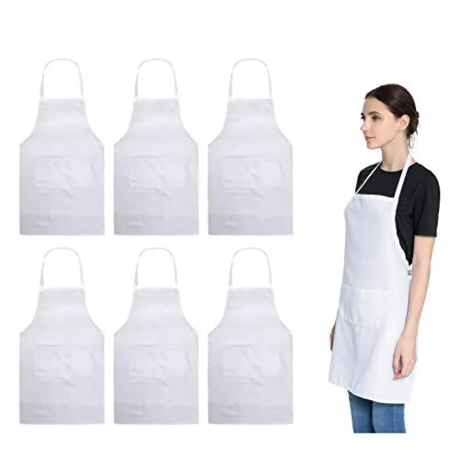 Total 6PCS Apron for Women Adult Unisex Plain Color Bib aprons with 2 Front Pockets Washable Chef Aprons for Cooking Baking Kit
Total 6PCS Apron for Women Adult Unisex Plain Color Bib aprons with 2 Front Pockets Washable Chef Aprons for Cooking Baking Kit
