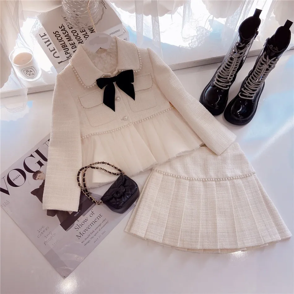 Fashion Kids Girls Princess 2pcs Clothes Set Spring Autumn Children White Coat Outwear+Skirts Vintage Outfits Suit 2-8 yrs
Fashion Kids Girls Princess 2pcs Clothes Set Spring Autumn Children White Coat Outwear+Skirts Vintage Outfits Suit 2-8 yrs