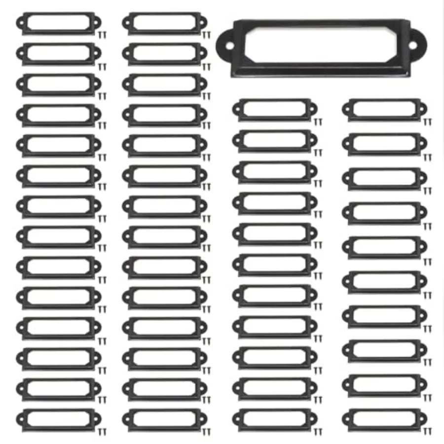 50 Pcs Label Holders Library File Drawer Tags Label Holder Metal Frame Name Card Frame for Drawer Cabinet
50 Pcs Label Holders Library File Drawer Tags Label Holder Metal Frame Name Card Frame for Drawer Cabinet