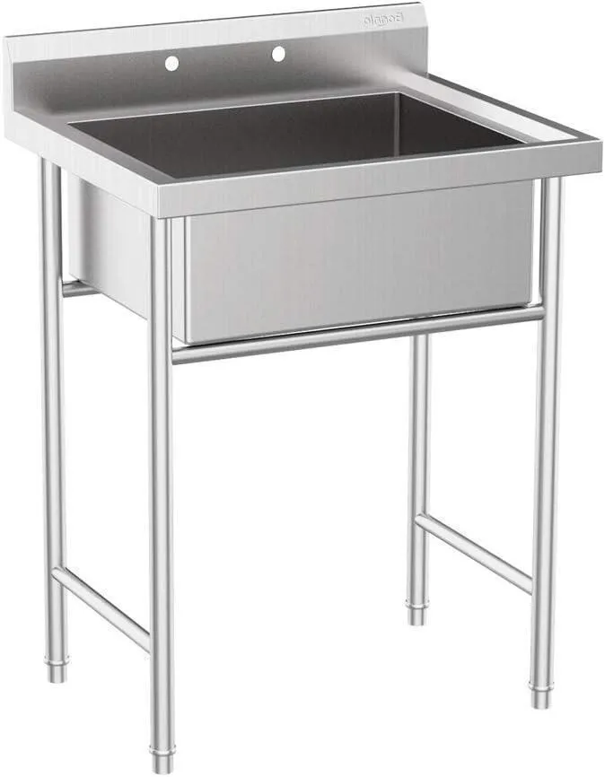 Heavy-duty Stainless Steel Kitchen Prep & Utility Sink 28" W x 24" D x 40.2" H
Heavy-duty Stainless Steel Kitchen Prep & Utility Sink 28" W x 24" D x 40.2" H