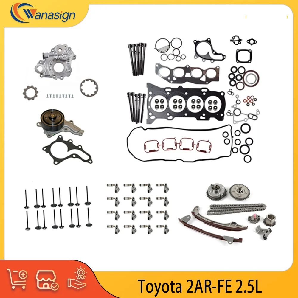 Engine Full Gasket Set Timing Chain Kit Oil Water Pump Rocker Arm Lifters Fit 2.5 L T 2AR-FE For 09-18 Toyota Camry Venza 2.5L
Engine Full Gasket Set Timing Chain Kit Oil Water Pump Rocker Arm Lifters Fit 2.5 L T 2AR-FE For 09-18 Toyota Camry Venza 2.5L