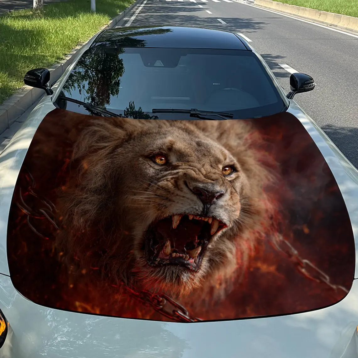 Chain Fire Lion PVC Car Hood Stickers/Waterproof Vinyl Wrap/Trendy Design/Durable For Cars, Trucks, SUVs/Unique Gift For Car Ent
Chain Fire Lion PVC Car Hood Stickers/Waterproof Vinyl Wrap/Trendy Design/Durable For Cars, Trucks, SUVs/Unique Gift For Car Ent