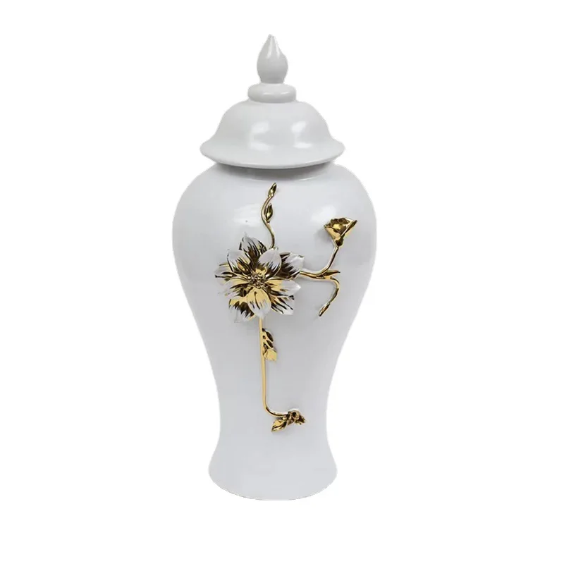 Light luxury ceramic electroplating general bottle home living room porch hotel model room vase ornament general jar
Light luxury ceramic electroplating general bottle home living room porch hotel model room vase ornament general jar
