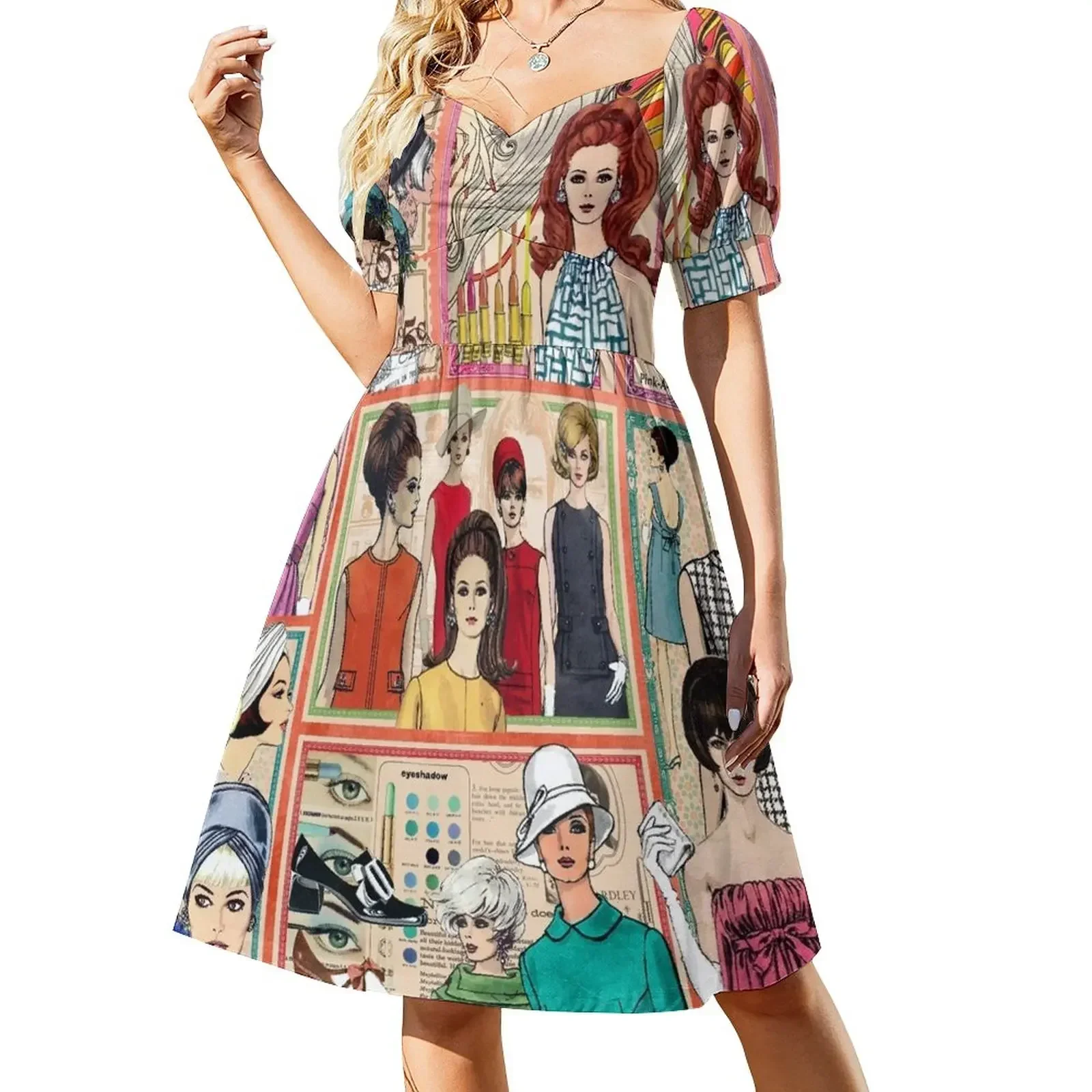 60s Fashion Collage Short-Sleeved Dress Dance dresses Clothing female Dress for girls Dress
60s Fashion Collage Short-Sleeved Dress Dance dresses Clothing female Dress for girls Dress