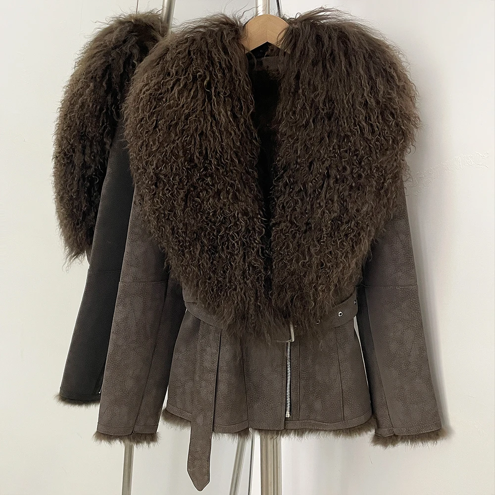 Fur Coat Female Belted Winter Women's Parka with Natural Fur Luxury Jackets with Fur and Suede Jacket Outerwear Women's Fur Coat
Fur Coat Female Belted Winter Women's Parka with Natural Fur Luxury Jackets with Fur and Suede Jacket Outerwear Women's Fur Coat