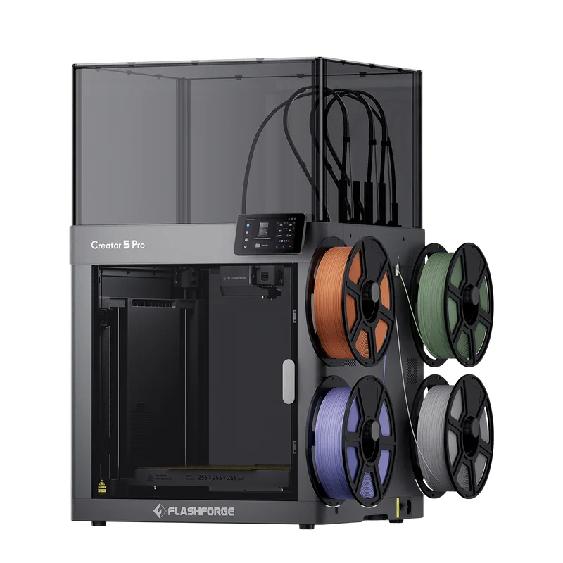 Flashforge Creator 5 Pro 4-Toolheads Enclosed Multi-Color 3D Printer, Fully Automatic Calibration & Leveling
Flashforge Creator 5 Pro 4-Toolheads Enclosed Multi-Color 3D Printer, Fully Automatic Calibration & Leveling