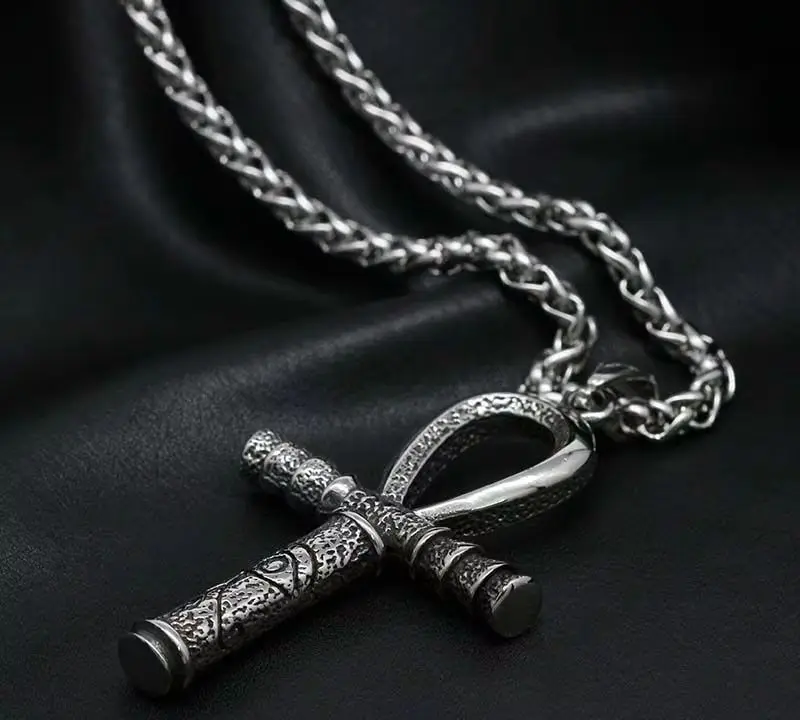 (x-17) Ancient Egyptian Pharaoh Horus' eye cross scepter necklace retro personalized titanium steel original pendant, sweater ch
(x-17) Ancient Egyptian Pharaoh Horus' eye cross scepter necklace retro personalized titanium steel original pendant, sweater ch