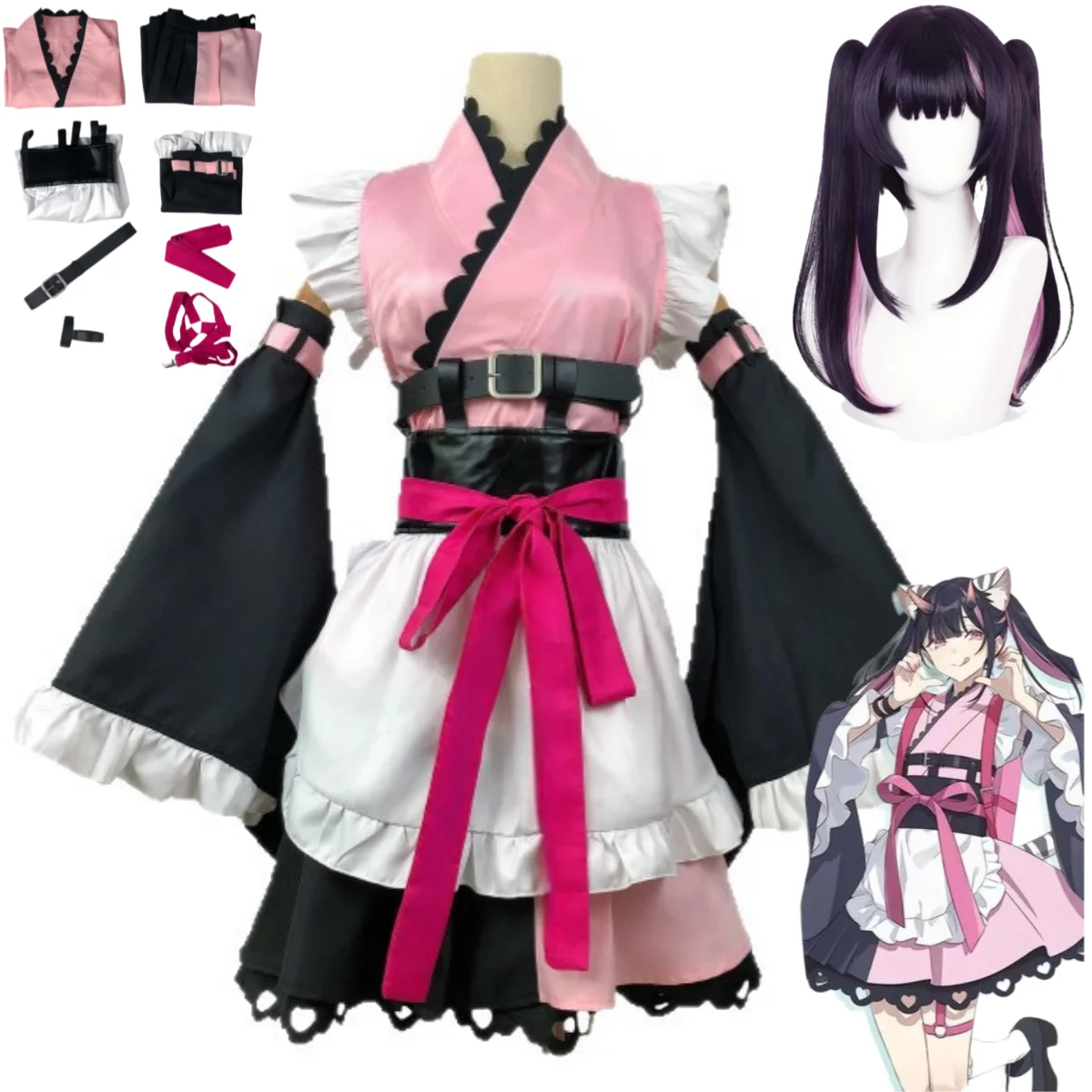 Anime Cosmic Princess Kaguya! Komazawa Noi Cosplay Costume Japanese-style Pink Kimono Lolita Skirt Wig Woman Cute Party Suit
Anime Cosmic Princess Kaguya! Komazawa Noi Cosplay Costume Japanese-style Pink Kimono Lolita Skirt Wig Woman Cute Party Suit