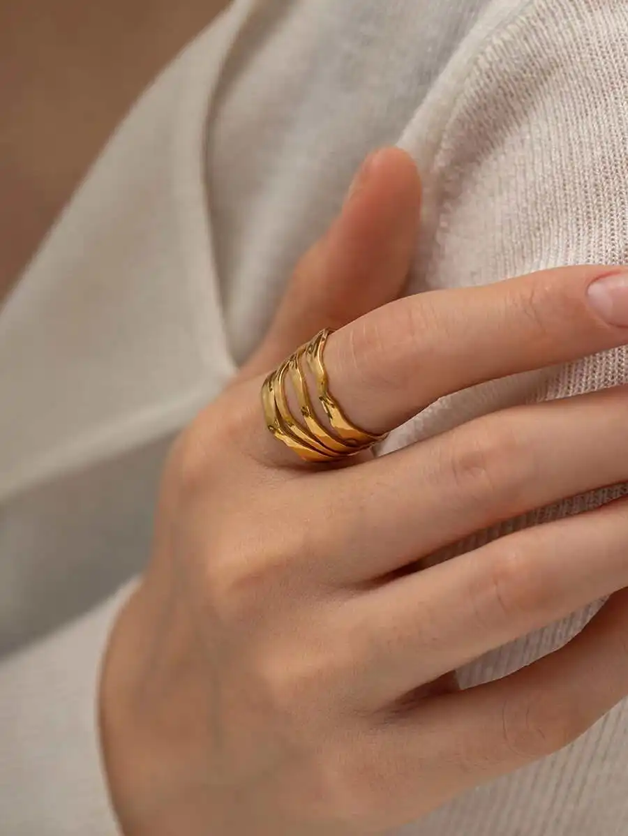 Casual Hollow Out Stainless Steel Cuff Ring Minimalist Geometric Opening Ring For Women Daily Wear
Casual Hollow Out Stainless Steel Cuff Ring Minimalist Geometric Opening Ring For Women Daily Wear