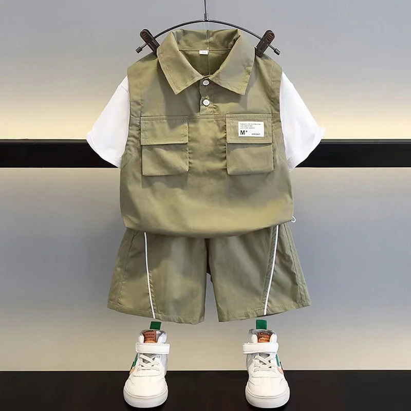 Boys' Summer Short sleeved Set 2024 New Fashionable Baby Summer Clothing Children's Handsome Casual Children's Wear 2 Pcs
Boys' Summer Short sleeved Set 2024 New Fashionable Baby Summer Clothing Children's Handsome Casual Children's Wear 2 Pcs