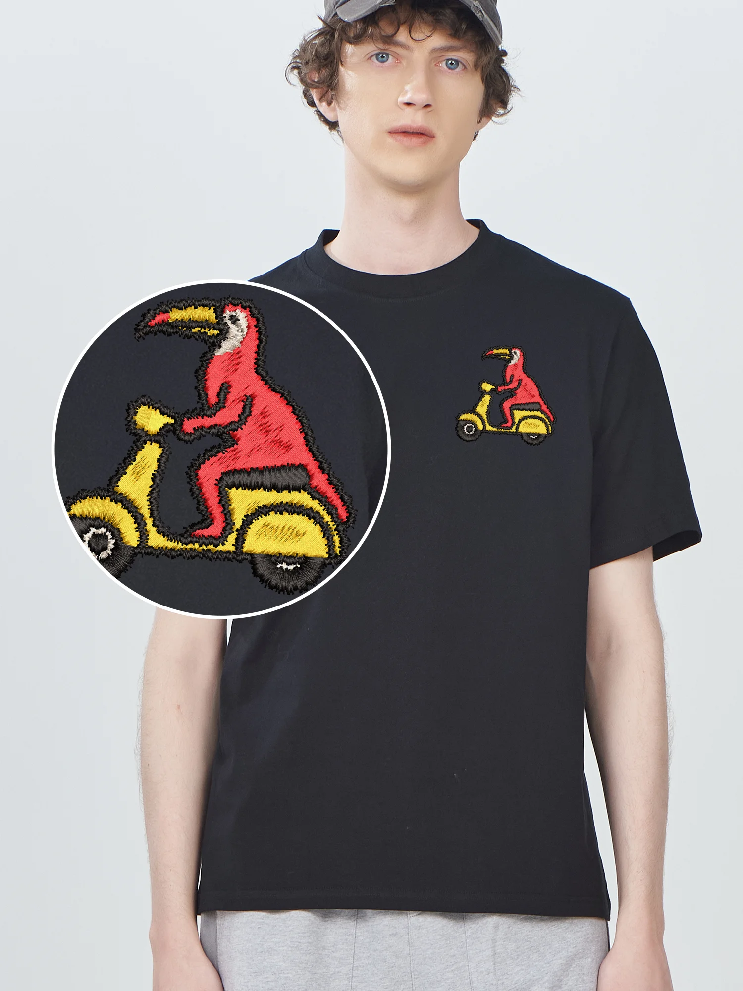 Riding Electric Vehicle Parrot Embroidered Short Sleeve Luxury Designer Breathable Embroidery Clothes Unisex Casual Style
Riding Electric Vehicle Parrot Embroidered Short Sleeve Luxury Designer Breathable Embroidery Clothes Unisex Casual Style