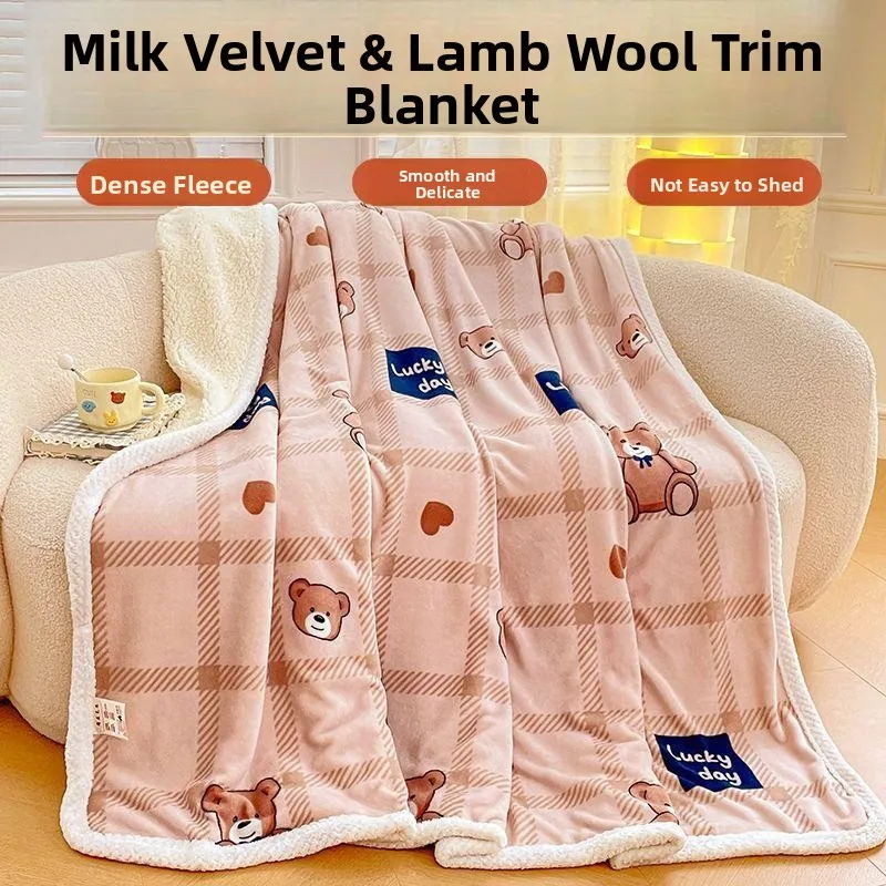 New Milk Velvet Lamb Velvet AB Double Version Wrapped Blanket Thick Soft Skin-friendly Home Use High Grammage Polyester ...
New Milk Velvet Lamb Velvet AB Double Version Wrapped Blanket Thick Soft Skin-friendly Home Use High Grammage Polyester ...