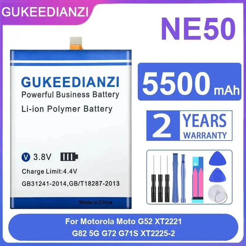 Environmentally Friendly Mobile Phone Battery NE50 For Motorola Moto G52 XT2221 G82 5G G72 G71S XT2225-2 High Capacity 5500mAh
Environmentally Friendly Mobile Phone Battery NE50 For Motorola Moto G52 XT2221 G82 5G G72 G71S XT2225-2 High Capacity 5500mAh
