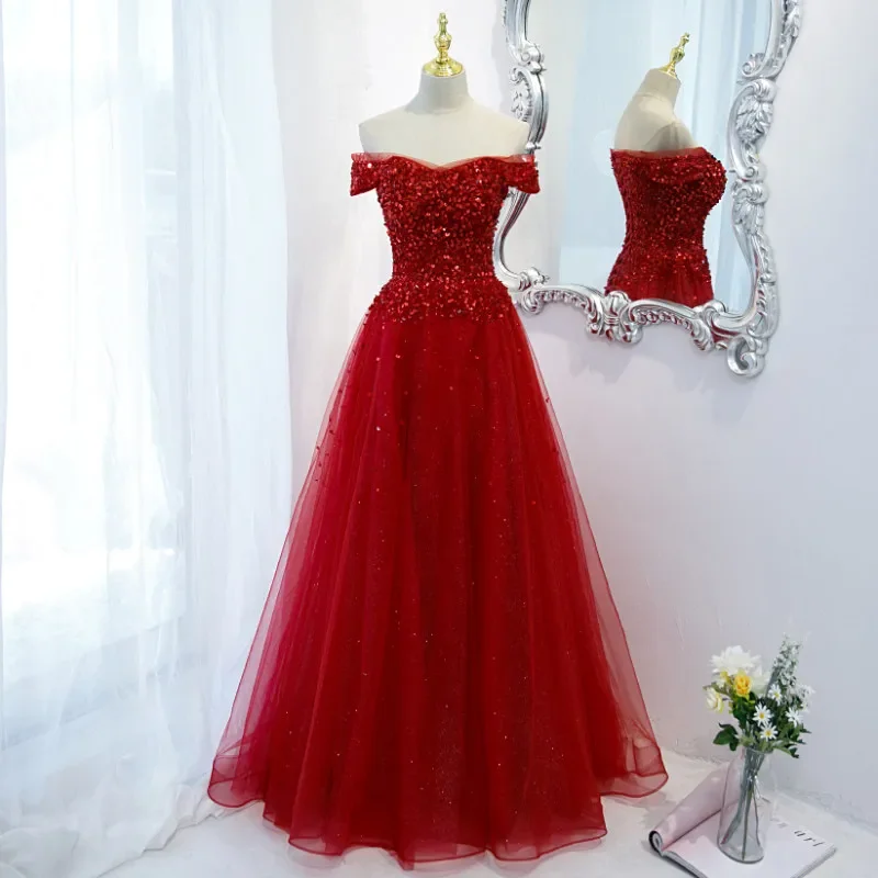 Customized Evening Dress Handmade Beads Off The Shoulder Floor-Length Lace Up A-Line Tulle Plus size WOman Party Formal Gowns
Customized Evening Dress Handmade Beads Off The Shoulder Floor-Length Lace Up A-Line Tulle Plus size WOman Party Formal Gowns