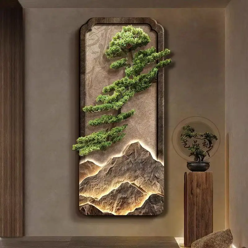 Chinese style entrance decoration painting, vertical landscape painting, corridor hanging painting, high-end door wall lamp
Chinese style entrance decoration painting, vertical landscape painting, corridor hanging painting, high-end door wall lamp