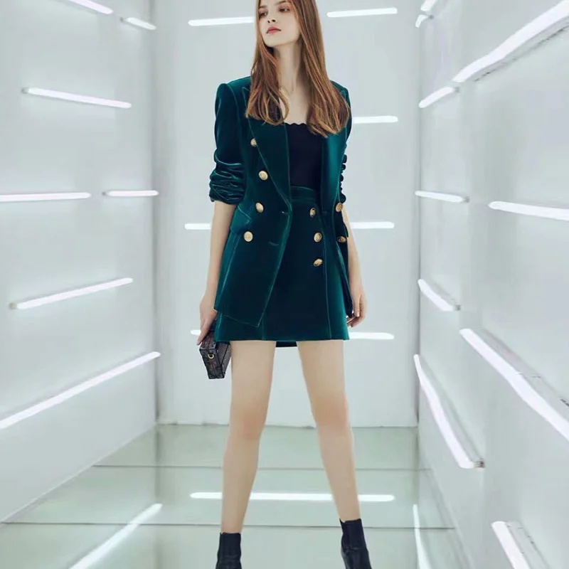 Designer Fashion High-quality Velvet Long-sleeved Short Jacket Pencil Half Skirt Casual Workplace Elegant Vintage Women's Sets
Designer Fashion High-quality Velvet Long-sleeved Short Jacket Pencil Half Skirt Casual Workplace Elegant Vintage Women's Sets