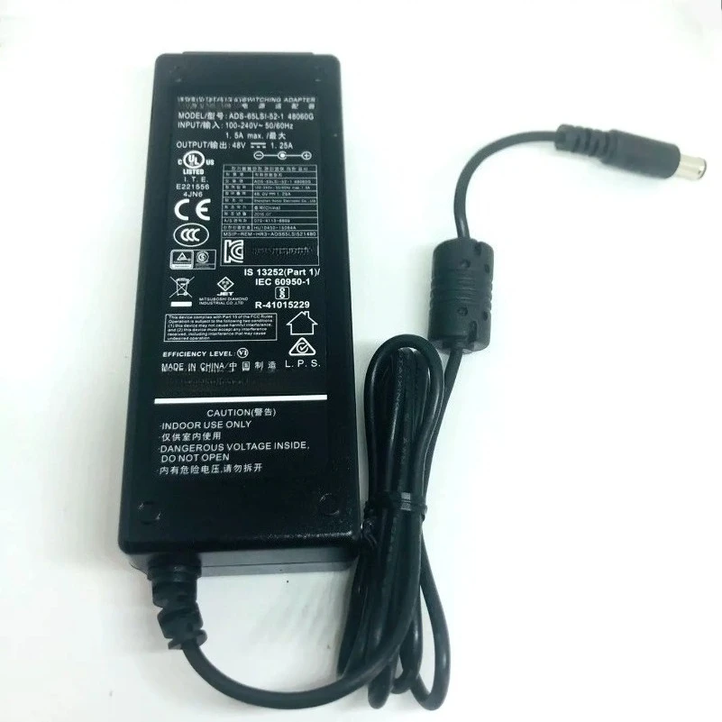 48V 1.25A 60W ADS-65LSI-SI-52-1 48060G Switching Adapter For POE AC Adaptor Power Supply Charger
48V 1.25A 60W ADS-65LSI-SI-52-1 48060G Switching Adapter For POE AC Adaptor Power Supply Charger