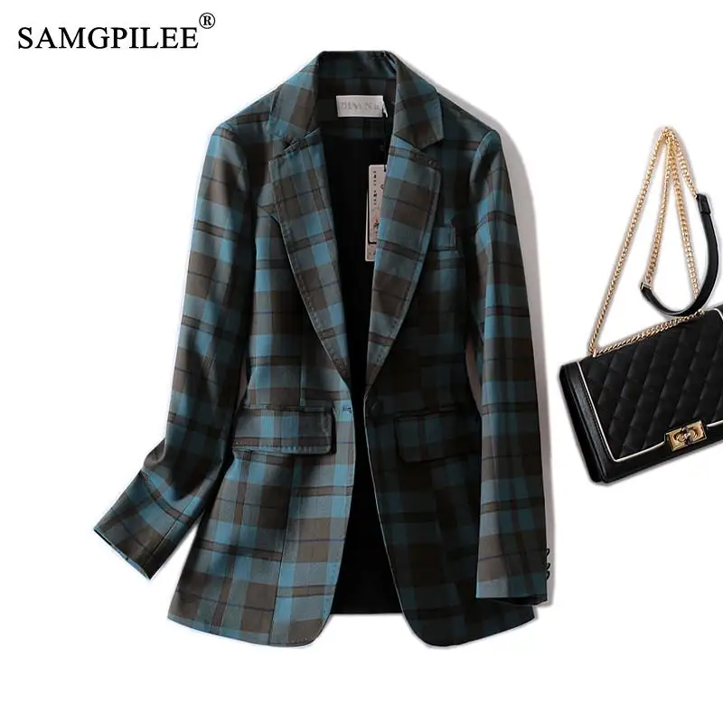 SAMGPILEE Women's Coat Spring 2022 New Fashion Full Sleeve Casual Plaid Turn-down Collar Slim Single Button Female Blazer 4XL
SAMGPILEE Women's Coat Spring 2022 New Fashion Full Sleeve Casual Plaid Turn-down Collar Slim Single Button Female Blazer 4XL