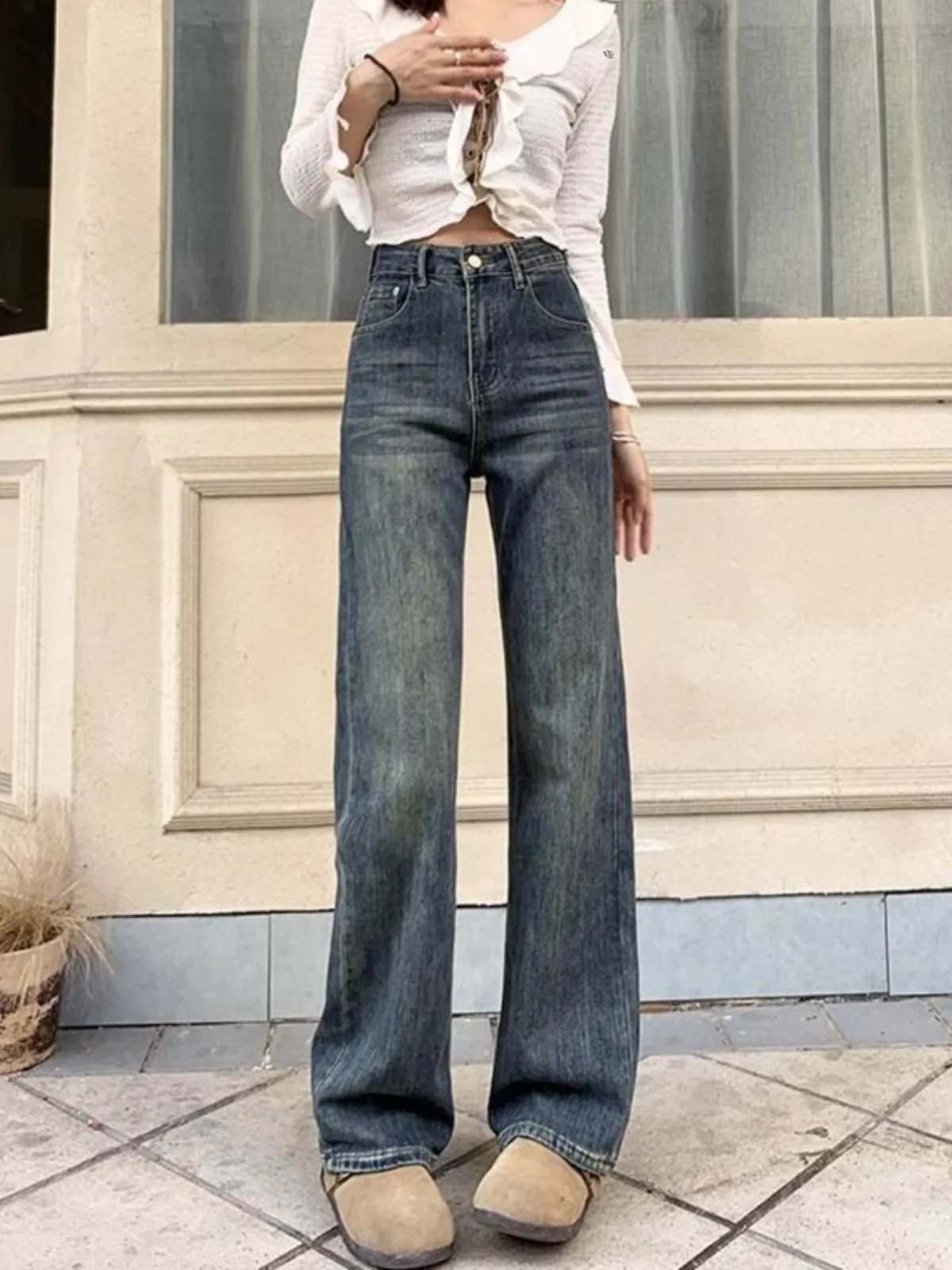 High Waist Straight Leg Jeans Women's Spring Autumn New Style Slimming Large Size Cement Grey Small Size Narrow Version Wide ...
High Waist Straight Leg Jeans Women's Spring Autumn New Style Slimming Large Size Cement Grey Small Size Narrow Version Wide ...