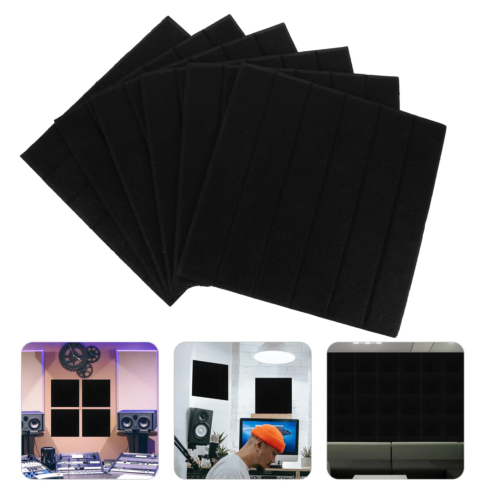 6pcs Sound Absorption Boards Polyester Felt Vertical Stripe Wall Mount Soundproofing Panels Noise Reduction For Room Gym Bar Ktv
6pcs Sound Absorption Boards Polyester Felt Vertical Stripe Wall Mount Soundproofing Panels Noise Reduction For Room Gym Bar Ktv