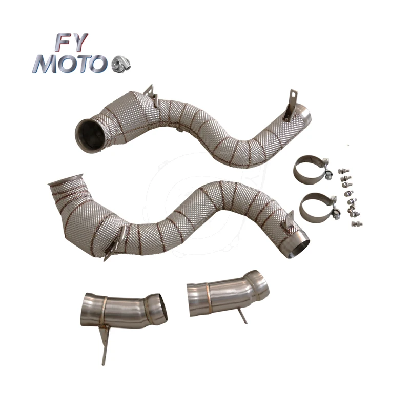 Exhaust Catted Downpipe for S63 M177 W222 4.0L 2019+ with Heat Shield
Exhaust Catted Downpipe for S63 M177 W222 4.0L 2019+ with Heat Shield