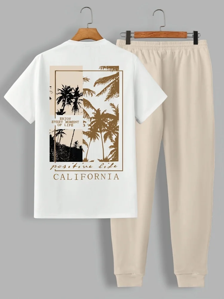 Men's Summer Fashion Short-Sleeve Set Palm Tree 3D Print Crew Neck Short-Sleeve T-Shirt & Casual Trousers Two-Piece Set
Men's Summer Fashion Short-Sleeve Set Palm Tree 3D Print Crew Neck Short-Sleeve T-Shirt & Casual Trousers Two-Piece Set