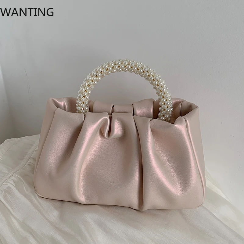 Fashion Handlebags For Women 2025 New Pleated Cloud Crossbody Bag Portable Pearl Handle Girl's Shoulder Bags For Party SD047
Fashion Handlebags For Women 2025 New Pleated Cloud Crossbody Bag Portable Pearl Handle Girl's Shoulder Bags For Party SD047