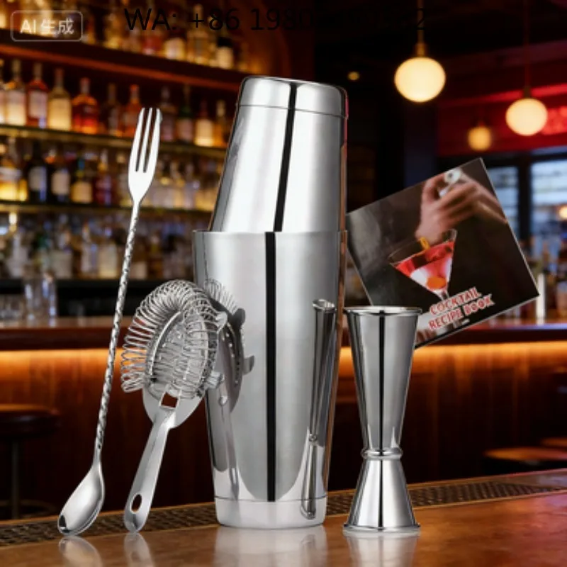 6Pcs Minimal Modern Eco Friendly Barware Kit 750ml Boston Cocktail Shaker Jigger Strainer Fork Spoon Stainless Steel For Wine Ba
6Pcs Minimal Modern Eco Friendly Barware Kit 750ml Boston Cocktail Shaker Jigger Strainer Fork Spoon Stainless Steel For Wine Ba