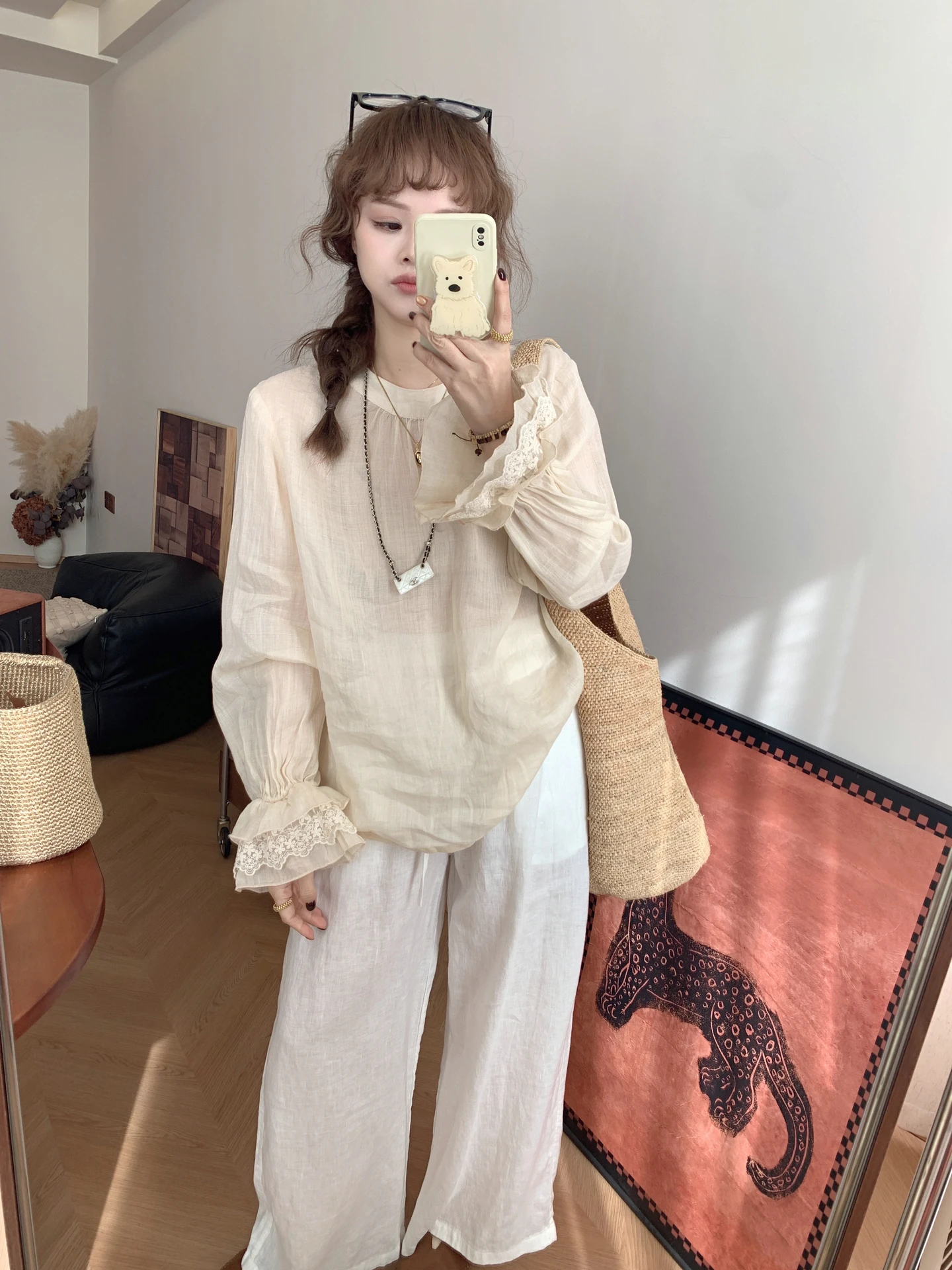 Spring Summer New Retro Lazy Flax irt Lace Splicing Hem Bell Sve Women's Top Ele Loose Fit Breathable Long Sve
Spring Summer New Retro Lazy Flax irt Lace Splicing Hem Bell Sve Women's Top Ele Loose Fit Breathable Long Sve