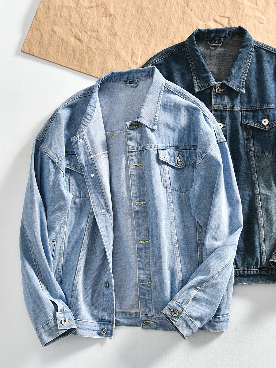 American Style Men's Vintage Washed Cotton Stand Collar Denim Jacket Autumn Loose Fit Straight Hem Youth Trend Polyester Blend
American Style Men's Vintage Washed Cotton Stand Collar Denim Jacket Autumn Loose Fit Straight Hem Youth Trend Polyester Blend