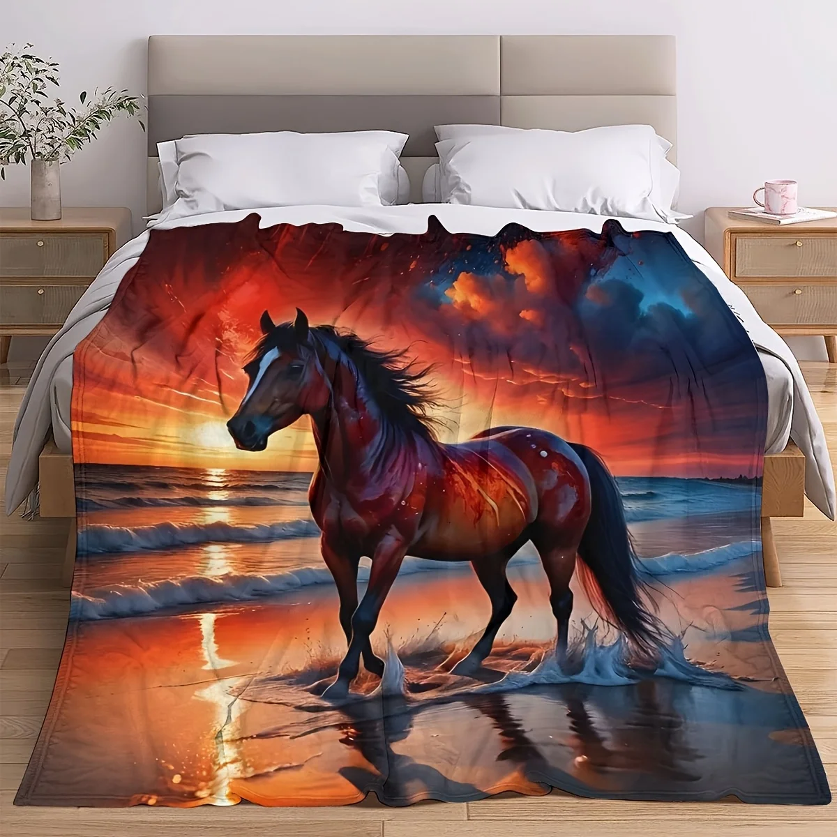 Ultra-Soft Flannel Horse Print Throw Blanket - Versatile for Bed, Travel, Camping, Living Room & Office - Cozy & Warm All-Season
Ultra-Soft Flannel Horse Print Throw Blanket - Versatile for Bed, Travel, Camping, Living Room & Office - Cozy & Warm All-Season