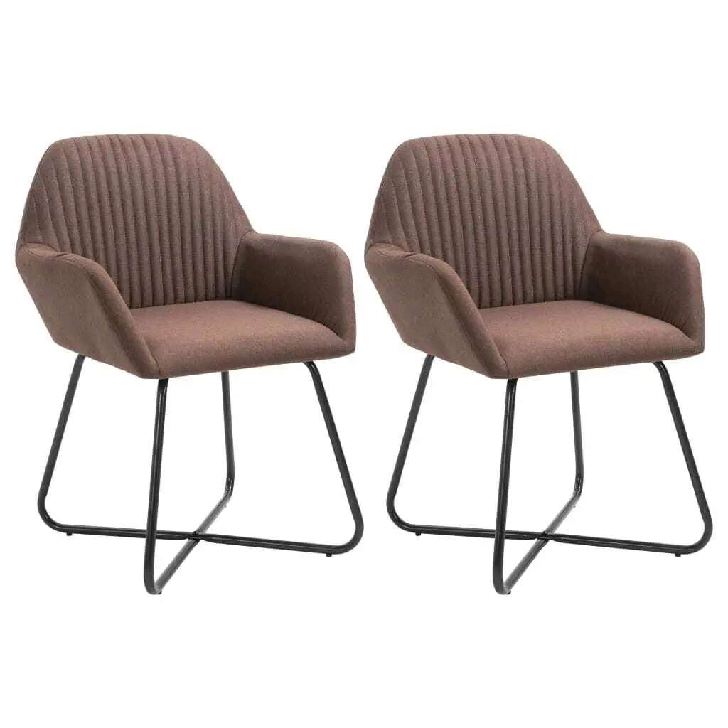 Set of 2 Brown Fabric Dining Chairs - Stylish & Comfortable for Home Decor
Set of 2 Brown Fabric Dining Chairs - Stylish & Comfortable for Home Decor