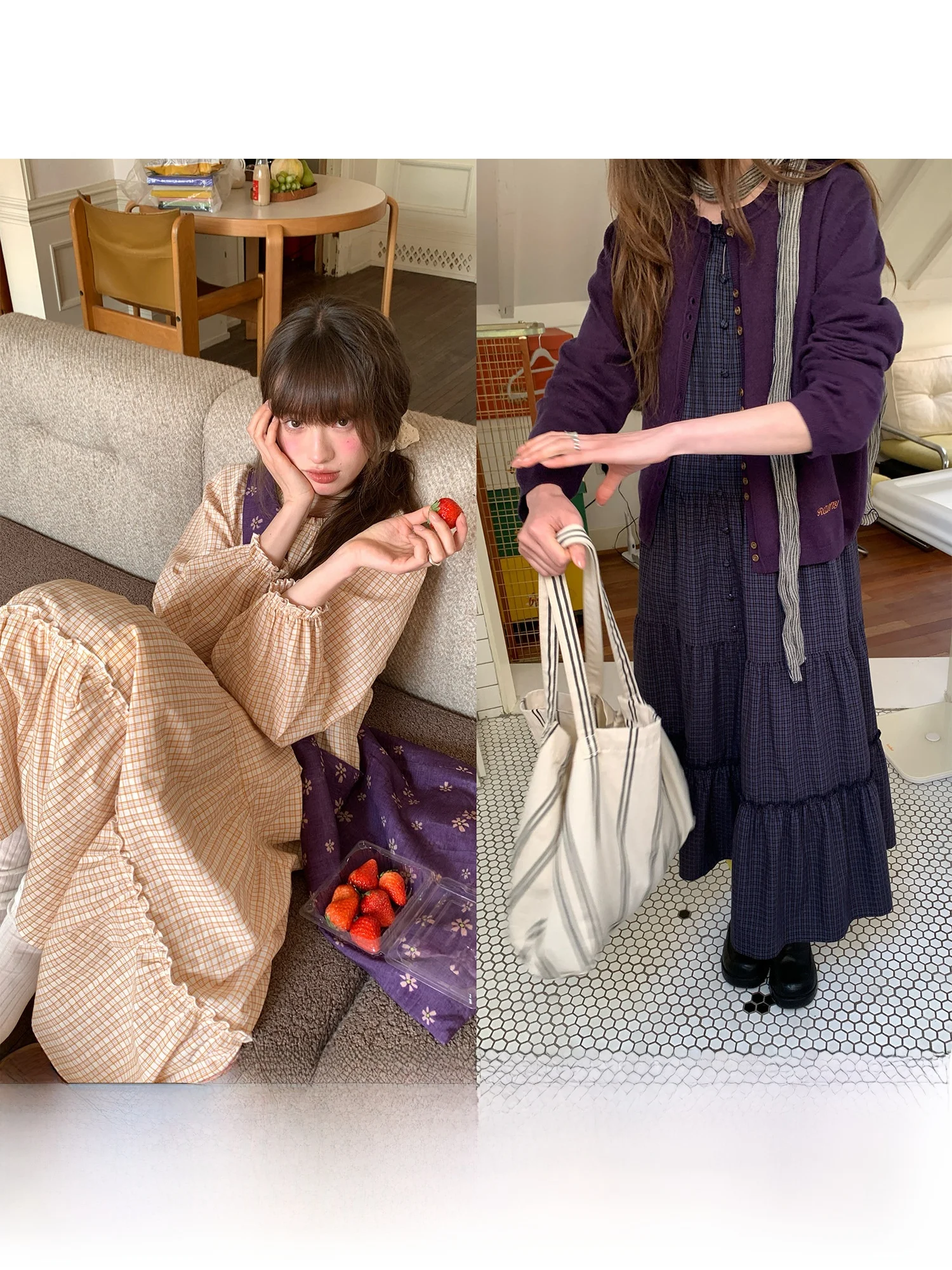 Japanese Style Spring Plaid Ruffle Sleeve Dress Loose Splicing Midi Girl's Dress Bubble Sleeve Long Sleeve round Neck Casual ...
Japanese Style Spring Plaid Ruffle Sleeve Dress Loose Splicing Midi Girl's Dress Bubble Sleeve Long Sleeve round Neck Casual ...