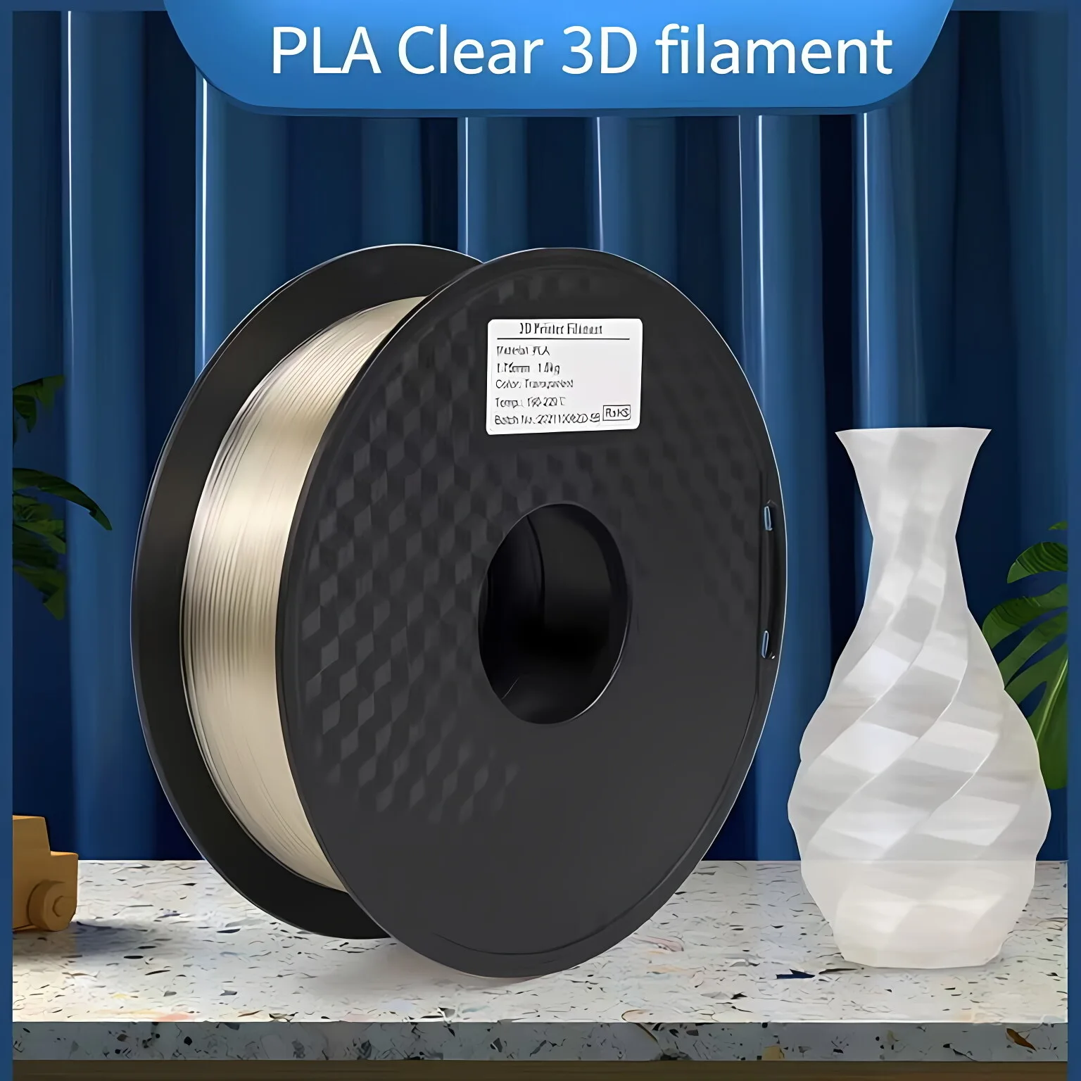 PLA 3D Printer Filament 1.75mm Transparent Clear – 1kg Spool – Dimensional Accuracy ±0.02mm – for 3D Printers & 3D Pens
PLA 3D Printer Filament 1.75mm Transparent Clear – 1kg Spool – Dimensional Accuracy ±0.02mm – for 3D Printers & 3D Pens