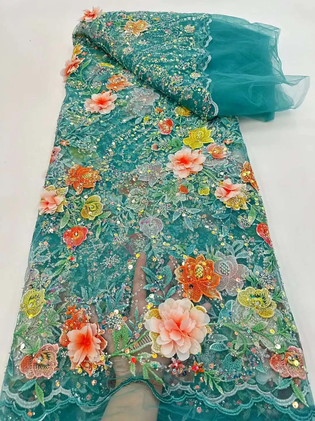 French 3D Lace Fabric 5 Yards 2023 High Quality Embroidery African Nigerian Mesh Lace Fabrics For Wedding Party Dress Diy Sewing
French 3D Lace Fabric 5 Yards 2023 High Quality Embroidery African Nigerian Mesh Lace Fabrics For Wedding Party Dress Diy Sewing