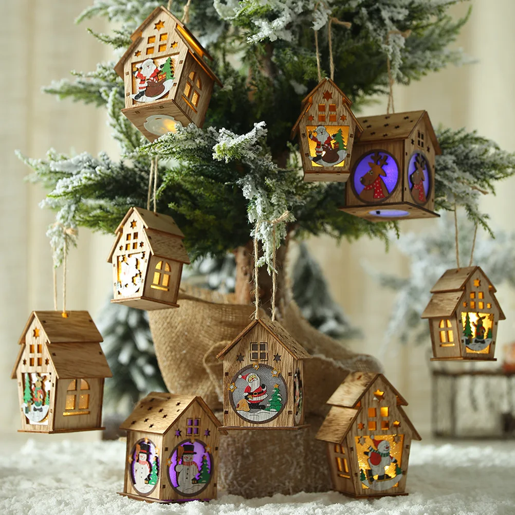 Christmas Log Cabin Wooden Pendant Luminous Santa Claus Hanging Ornament Christmas Tree Decoration Wood Craft for Decor
Christmas Log Cabin Wooden Pendant Luminous Santa Claus Hanging Ornament Christmas Tree Decoration Wood Craft for Decor