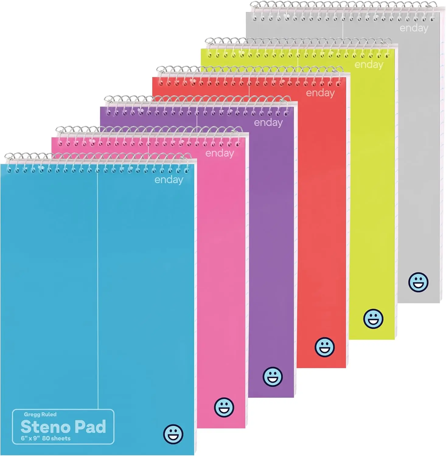 Steno Pads 6 Pack, 6x9, 80 Sheets, Gregg Rule, Assorted Colors, Spiral Notebook
Steno Pads 6 Pack, 6x9, 80 Sheets, Gregg Rule, Assorted Colors, Spiral Notebook