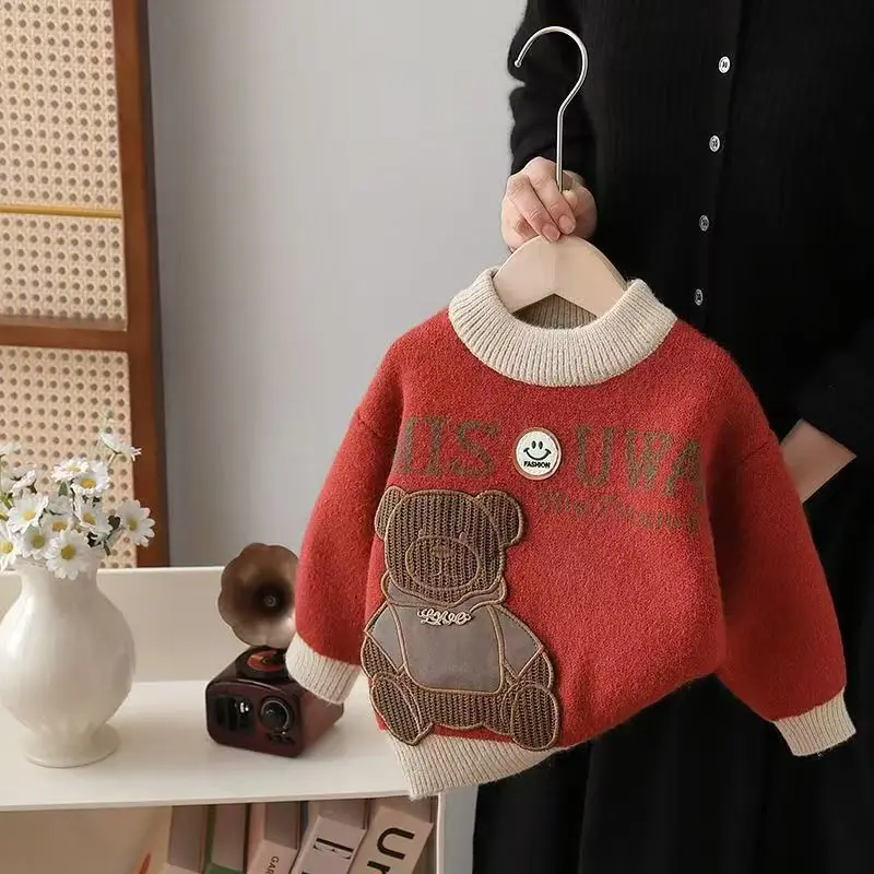 Lamb Wool Sweater Baby Boys Girls Children Knitted Sweater Cover Round Neck Young Kid Trendy Teddy Bear Winter Top Thick Warm
Lamb Wool Sweater Baby Boys Girls Children Knitted Sweater Cover Round Neck Young Kid Trendy Teddy Bear Winter Top Thick Warm