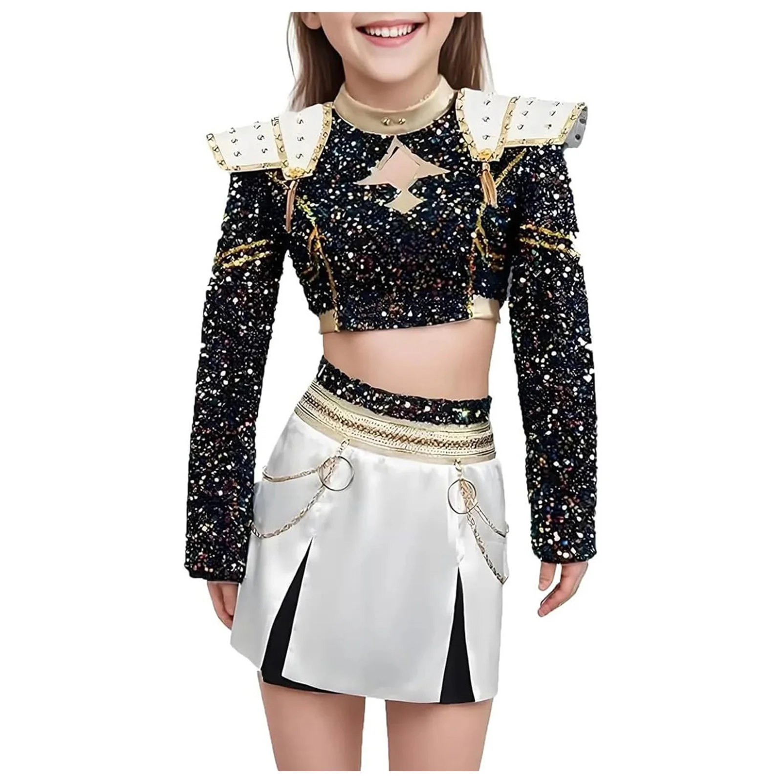 Блестящее сверкающее платье для корейской девушки, групповая ролевая игра для K-POP, танцевальная обложка Hunter Squad, карнавальный костюм disfraz halloweeen niña
Блестящее сверкающее платье для корейской девушки, групповая ролевая игра для K-POP, танцевальная обложка Hunter Squad, карнавальный костюм disfraz halloweeen niña