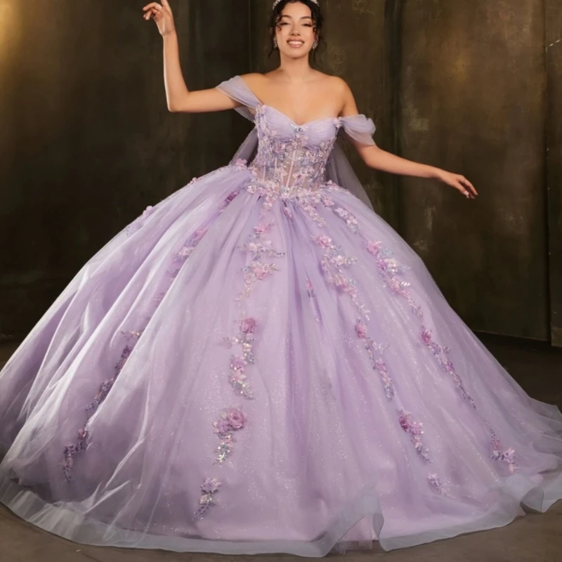 Сиреневое платье принцессы Quinceanera с открытыми плечами, аппликация, цветок, бисер, кристалл, тюль, милое платье 16, бальное платье, Vestidos 15 Anos
Сиреневое платье принцессы Quinceanera с открытыми плечами, аппликация, цветок, бисер, кристалл, тюль, милое платье 16, бальное платье, Vestidos 15 Anos