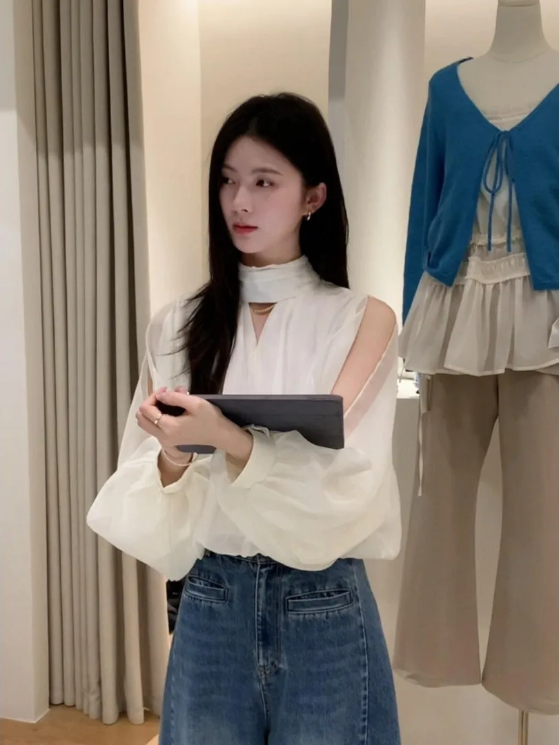 Ele White Lantern Sve Chiffon irt Women's Loose oulder Bared Spring New Design Breathable Comfortable Casual Top
Ele White Lantern Sve Chiffon irt Women's Loose oulder Bared Spring New Design Breathable Comfortable Casual Top
