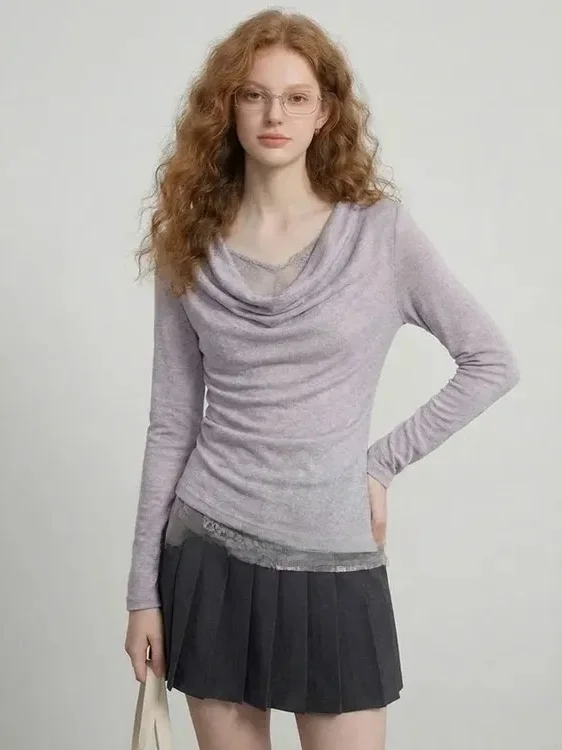 ZhuoZhi Lace Patchwork T-irt Spring 2026 Ele Gentle Neline Women's Top French Sle Long Sve Breathable Skin-friendly
ZhuoZhi Lace Patchwork T-irt Spring 2026 Ele Gentle Neline Women's Top French Sle Long Sve Breathable Skin-friendly