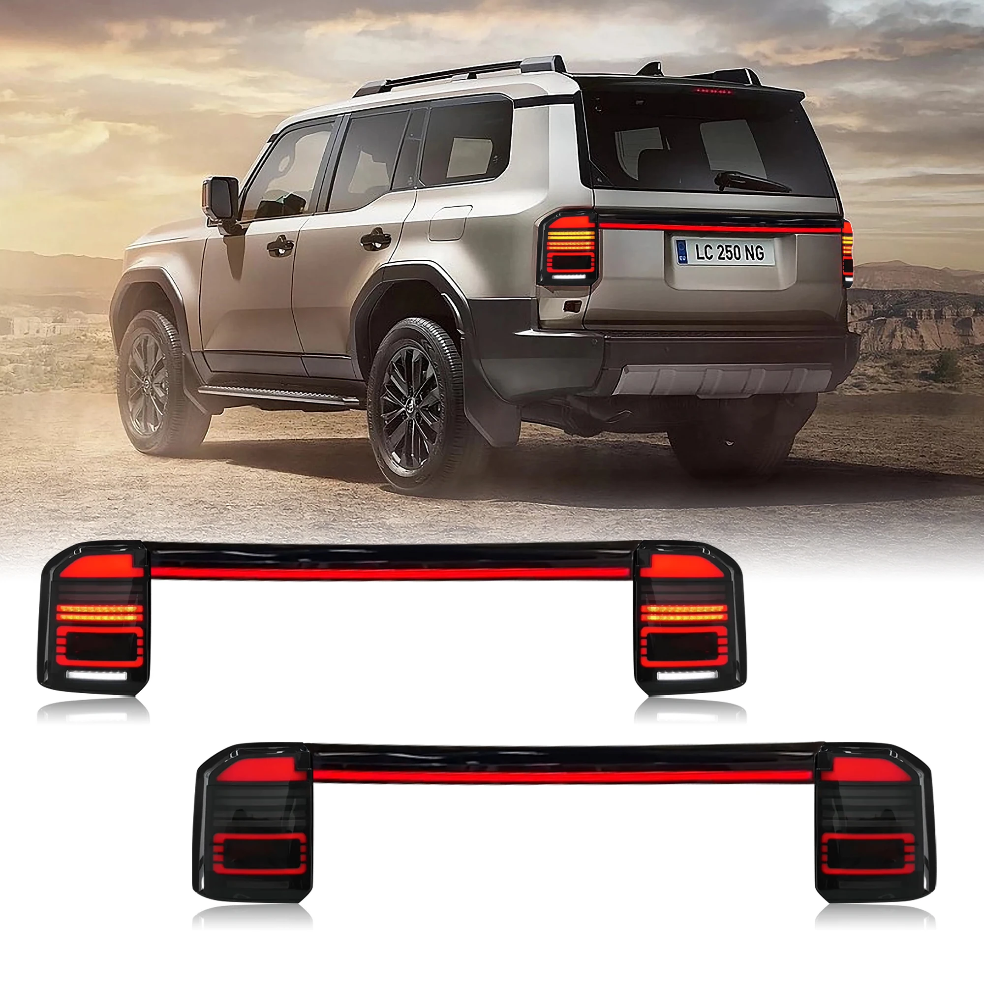 DK Motion авто автомобильные светодиодные задние фонари для Toyota Land Cruiser Prado LC250 2023 2024 2025 задний фонарь багажника средний спойлер лампа
DK Motion авто автомобильные светодиодные задние фонари для Toyota Land Cruiser Prado LC250 2023 2024 2025 задний фонарь багажника средний спойлер лампа
