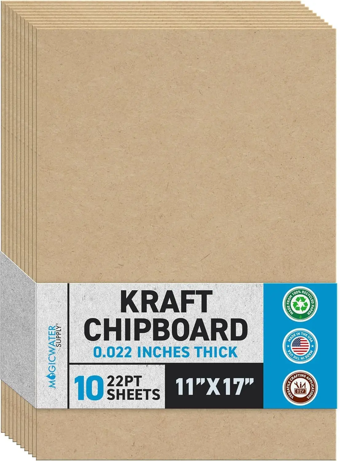 Heavy Duty Chipboard Sheets for DIY Projects - 11x17 Inch - 10 Pack - 22 pt Kraft Paperboard for Scrapbooking and Crafts
Heavy Duty Chipboard Sheets for DIY Projects - 11x17 Inch - 10 Pack - 22 pt Kraft Paperboard for Scrapbooking and Crafts
