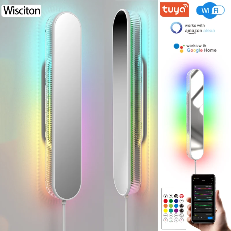 RGB Mirror Light LED Desktop Ambient Lamp Compute Game Music Rhythm Sync Pickup Lights with APP Room Decoration Seven Color lamp
RGB Mirror Light LED Desktop Ambient Lamp Compute Game Music Rhythm Sync Pickup Lights with APP Room Decoration Seven Color lamp