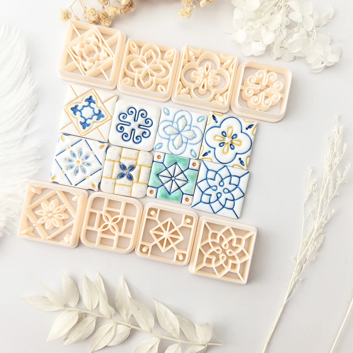 Clay Cutters Floral Tile Blue-And-White Vintage Earrings Polymer Clay Molds - Creative Combo Decorative Shaping Cutting Mold
Clay Cutters Floral Tile Blue-And-White Vintage Earrings Polymer Clay Molds - Creative Combo Decorative Shaping Cutting Mold