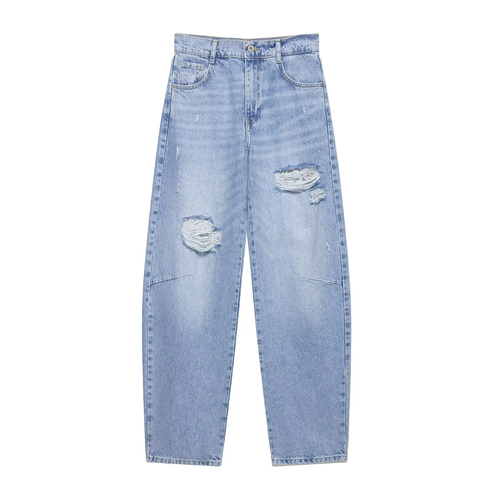 European and American style women's clothing new 2026 fashionable lace hole decoration loose jeans
European and American style women's clothing new 2026 fashionable lace hole decoration loose jeans